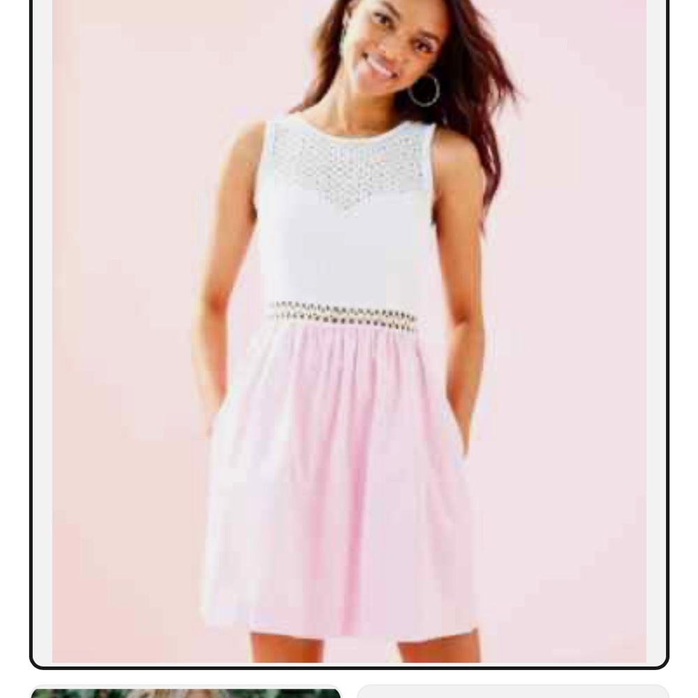 Lilly Pulitzer - Alivia Dress, Havana Pink, Yarn Die Seersucker - Picture 2 of 8